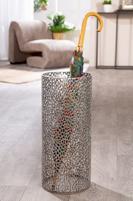 Suport pentru umbrele, cilindric, Purley, Metal, argintiu, PU 2, H. 50 cm, D. 22 cm [3]