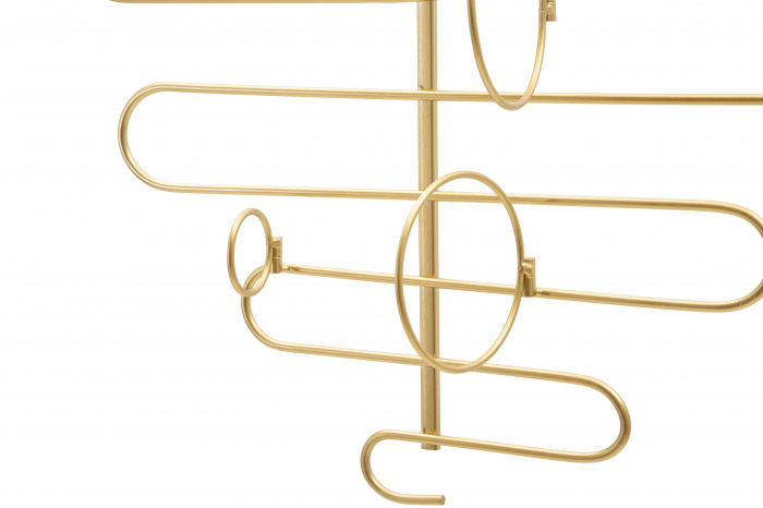 Suport sticle pentru perete Alid, Fier, Auriu, 72x53x13 cm [2]