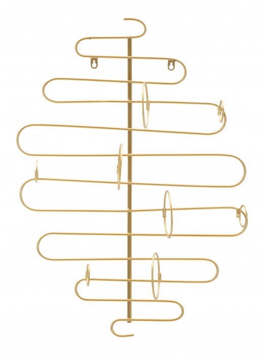 Suport sticle pentru perete Alid, Fier, Auriu, 72x53x13 cm [4]