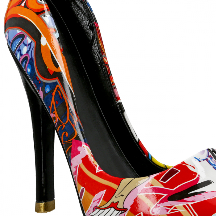 Suport sticle, Toc inalt, Pantofi, Street Art Pumps, Graffiti, Polyresin, multicolor, PU 2, L. 9 cm, L. 23 cm, H. 19 cm [4]