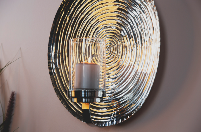 Suport lumanare suspendat AZORA, Otel inoxidabil, Argintiu, 52 cm [5]