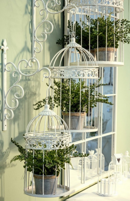 Suport sustinere flori EMILY, metal, alb, 21x42cm [2]