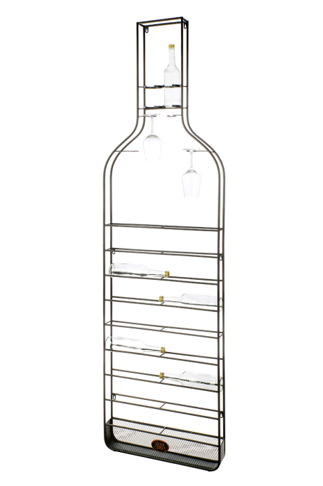 Suport vin, Sticla, "Pluta", Metal, negru, PU 1, L. 9 cm, L. 57 cm, H 204 cm [3]