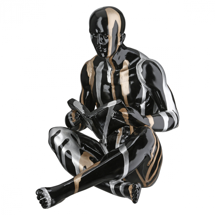 Suporturi de carte, Persoană, Motiv carte, Model liniar, Rășină sintetică, negru, PU 2, 2 asortate, L. 14 cm, L. 23 cm, H 23 cm [3]