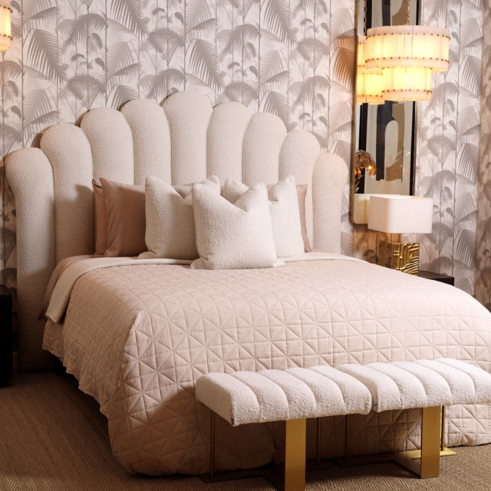 Tăblie Trapez Bouclé crem, Dims: W. 233 | D. 15 | H. 179 (CM) [2]