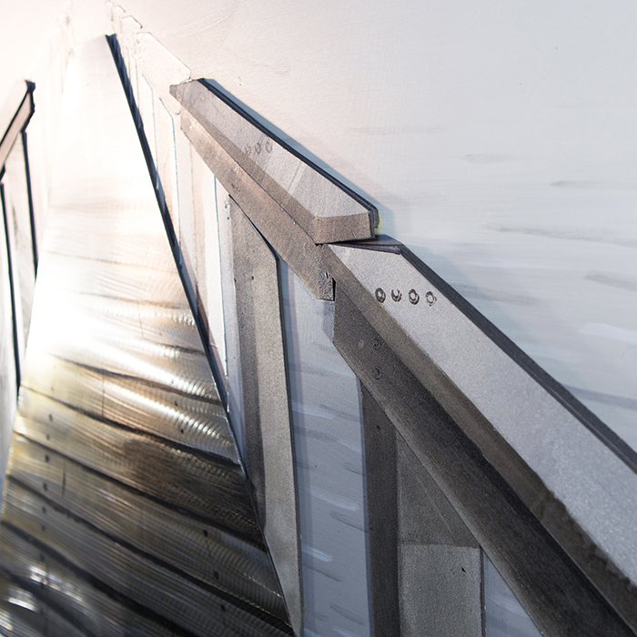 Tablou 3D RAILROAD, panza, argintiu/ gri/maro/negru, 75x150 cm [5]