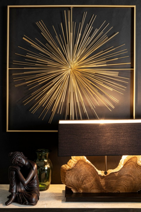 Tablou AURIEL, fier, auriu, 90x6.5x90cm [2]