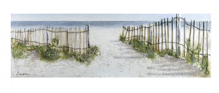 Tablou Beach Idyll, panza, multicolor, 150x50 cm [2]