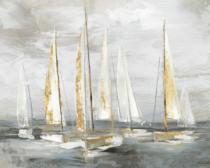 Tablou Boat, lemn de pin/panza, multicolor, 100X2.8X80 cm [3]