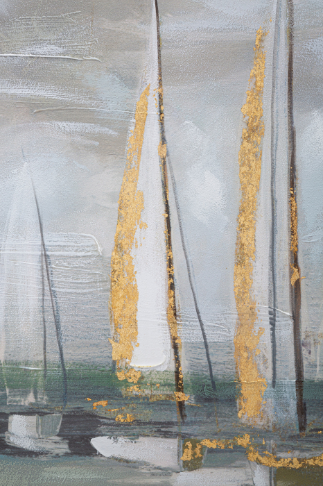 Tablou Boat, lemn de pin/panza, multicolor, 100X2.8X80 cm [6]