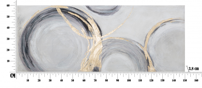 Tablou Circly, lemn de pin/panza, multicolor, 150X3.8X60 cm [3]