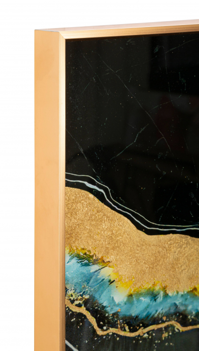 Tablou Darky, Sticla/Aluminiu/Hartie, Multicolor, 90x60x3.5 cm [5]