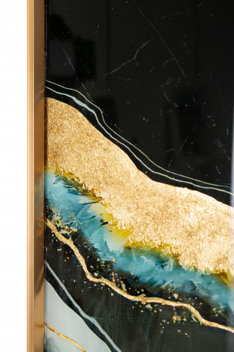 Tablou Darky, Sticla/Aluminiu/Hartie, Multicolor, 90x60x3.5 cm [2]