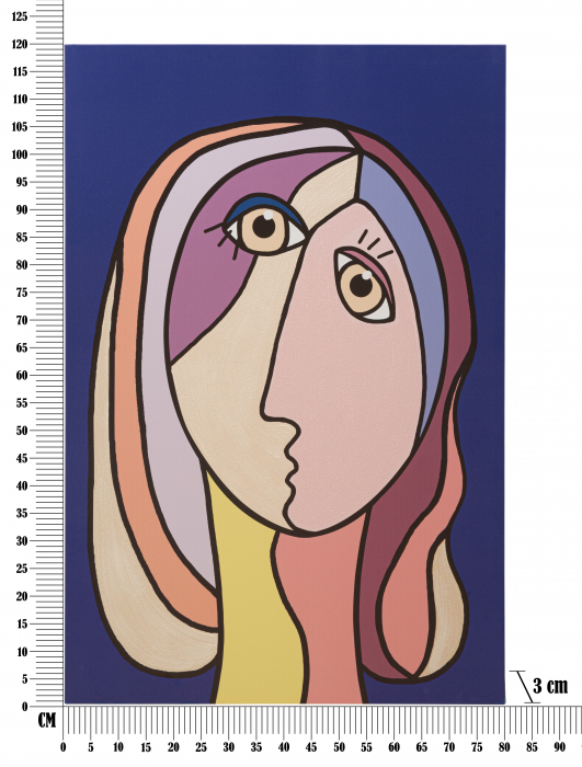 Tablou Double Face Large -B-, Lemn/Canvas, Multicolor, 120x80x3 cm [6]