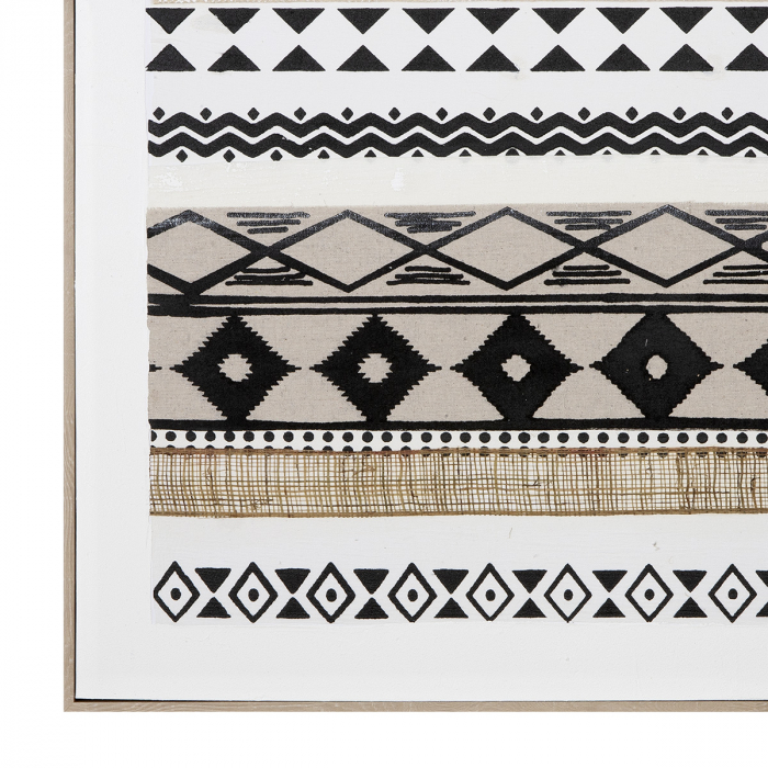 Tablou, dreptunghiular, Mwaki, Pânză, Sintetică, negru, maro, alb, PU 1, L. 4,5 cm, L. 82 cm, H. 102 cm [2]