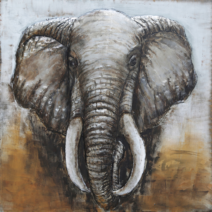 Tablou elefant, metalic [2]