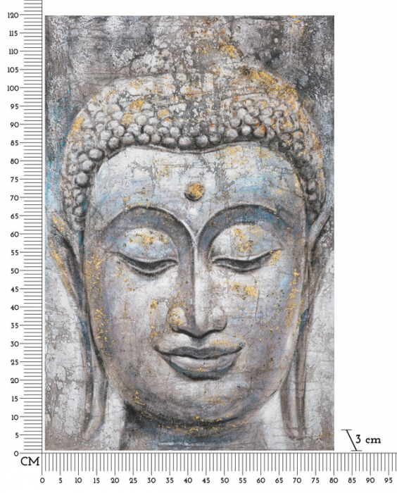 Tablou Face Buddha Light - A-, Lemn/Canvas, Multicolor, 120x80x3 cm [8]