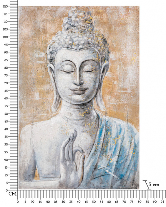 Tablou Face Buddha Light - B-, Lemn/Canvas, Multicolor, 120x80x3 cm [7]