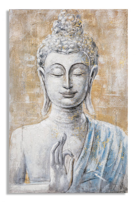Tablou Face Buddha Light - B-, Lemn/Canvas, Multicolor, 120x80x3 cm [2]