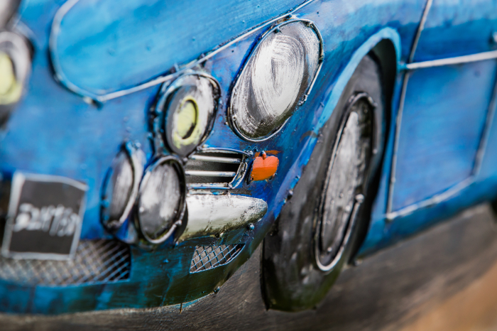 Tablou masina sport albastra, metalic [3]