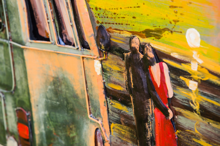 Tablou dubita verde, metalic [4]