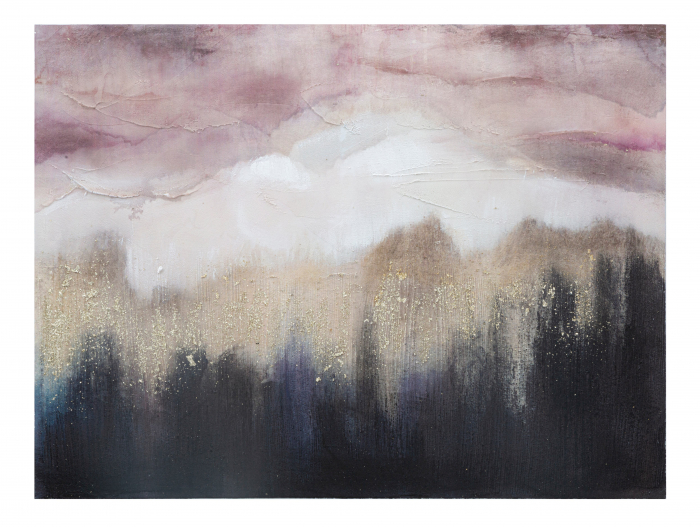 Tablou Mountain, lemn de pin/panza, multicolor, 80X2.7X60 cm [2]