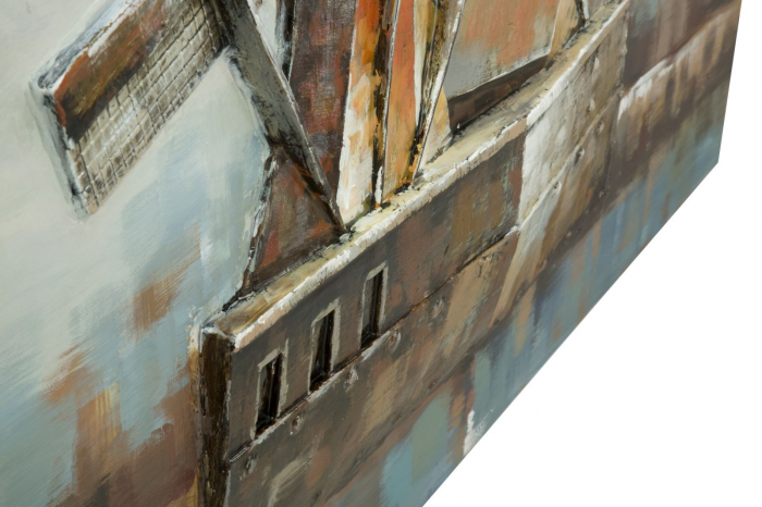 Tablou Mulino a vento, lemn de pin/Plastic/panza, multicolor, 120X3.7X80 cm [3]