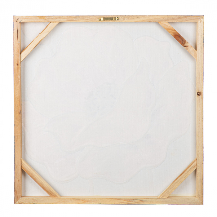 Tablou, pătrat, Hibiscus, Pânză, auriu, trandafir, argintiu, alb, PU 4, 2 buc. asortate, L. 2,5 cm, L. 50 cm, H. 50 cm [5]