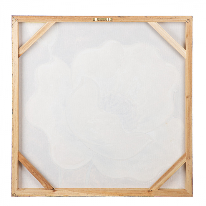 Tablou, pătrat, Hibiscus, Pânză, auriu, trandafir, argintiu, alb, PU 4, 2 buc. asortate, L. 2,5 cm, L. 50 cm, H. 50 cm [4]