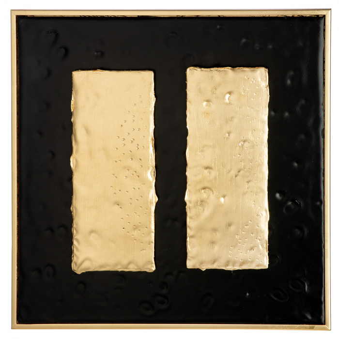 Tablou, pătrat, lemn, auriu, PU 3, asortat de 3 ori, L. 3 cm, l. 40 cm, H 40 cm [3]