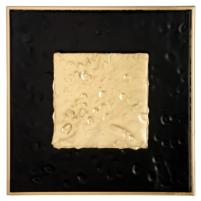 Tablou, pătrat, lemn, auriu, PU 3, asortat de 3 ori, L. 3 cm, l. 40 cm, H 40 cm [2]