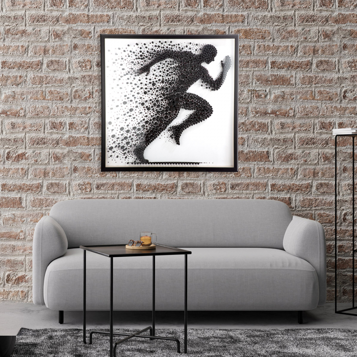 Tablou, pătrat, MDF, negru, PU 1, L. 6 cm, l. 80 cm, H 80 cm [5]