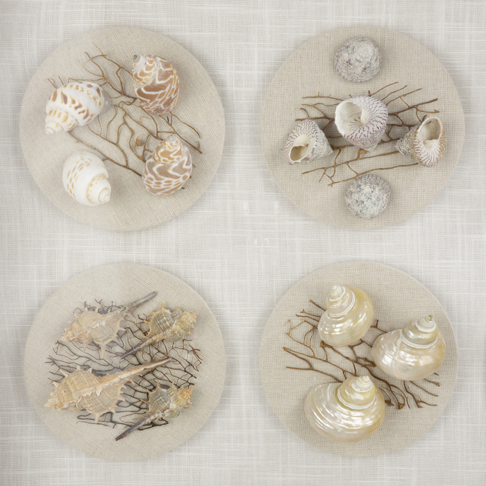 Tablou, pătrat, motiv scoici, MDF, culori naturale, PU 1, L. 7 cm, l. 60 cm, H 60 cm [3]