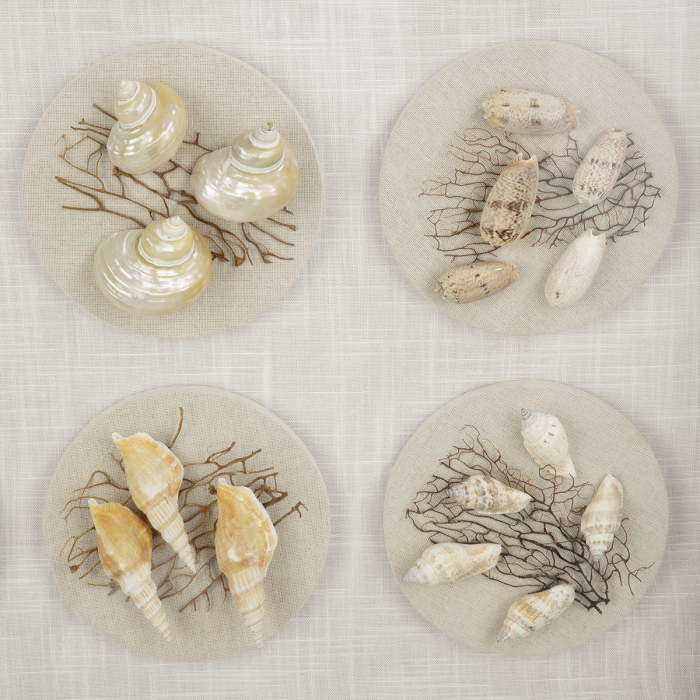 Tablou, pătrat, motiv scoici, MDF, culori naturale, PU 1, L. 7 cm, l. 60 cm, H 60 cm [4]