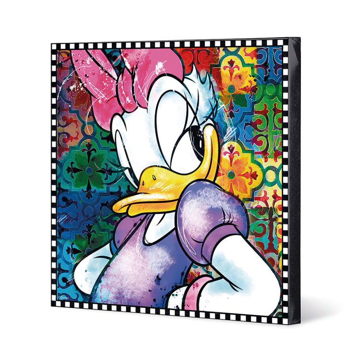 Tablou, pătrată, Daisy Duck, Pânză, Lemn, multicolor, PU 1, L. 3,8 cm, L. 70 cm, H. 70 cm [2]