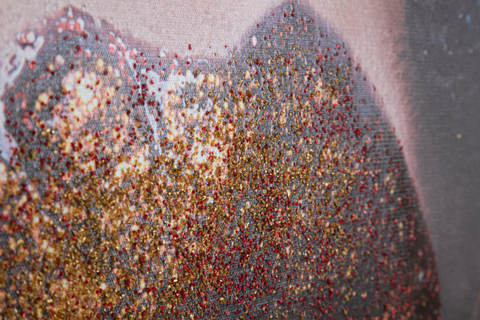 Tablou pictat manual Beautiful Lips, Lemn/Canvas, Multicolor, 120x80x3.8 cm [3]