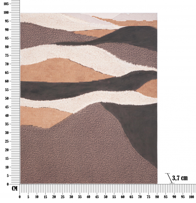 Tablou pictat manual Darky, Lemn/Canvas, Multicolor, 100x80x3.7 cm [6]