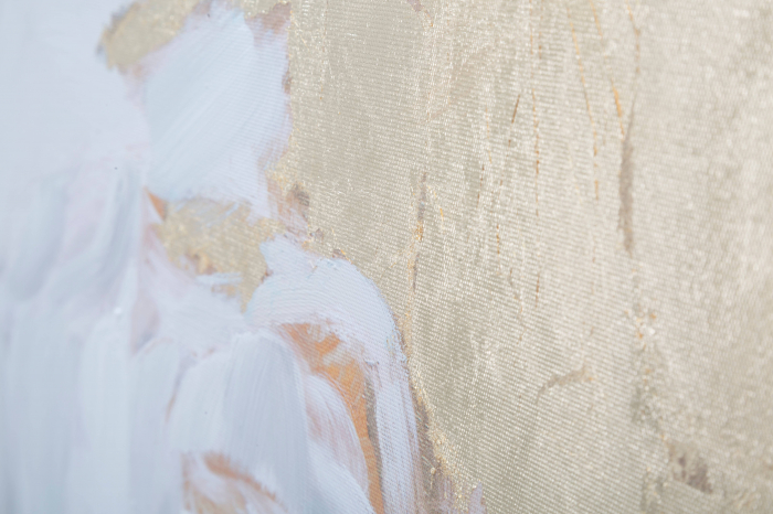 Tablou pictat manual Flower - A -, Lemn/Canvas, Multicolor, 90x90x3.7 cm [2]