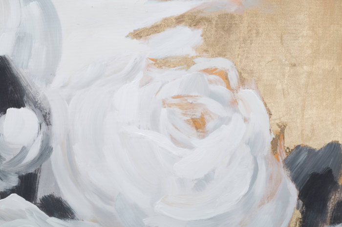 Tablou pictat manual Flower - A -, Lemn/Canvas, Multicolor, 90x90x3.7 cm [4]