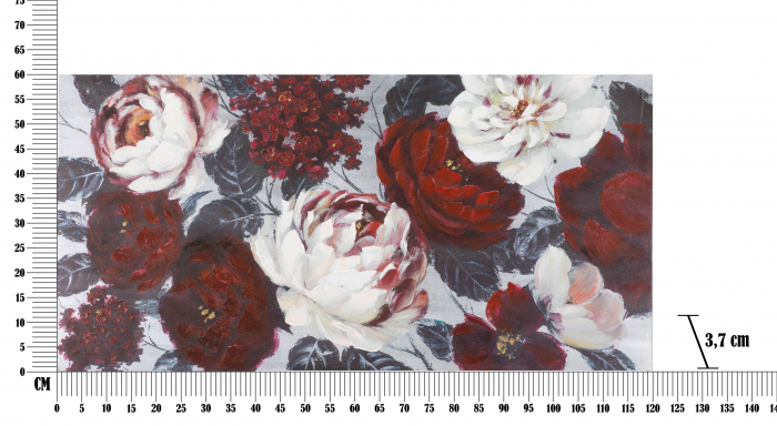 Tablou pictat manual Flower, Lemn/Canvas, Multicolor, 60x120x3.7 cm [6]