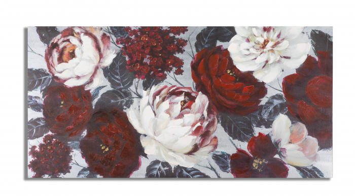 Tablou pictat manual Flower, Lemn/Canvas, Multicolor, 60x120x3.7 cm [5]