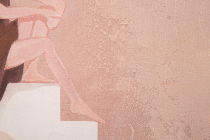 Tablou pictat manual Lady - B -, Lemn/Canvas, Multicolor, 100x80x3.7 cm [2]