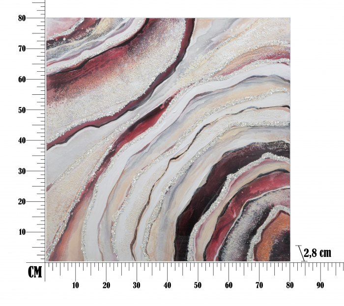 Tablou Redy, lemn de pin/panza, multicolor, 80X2.8X80 cm [3]