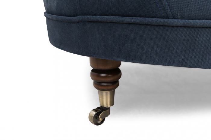 Taburet Chesterfield, Albastru petrol, 80x32x80 cm [5]