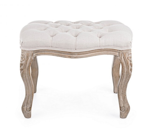 Taburet DIVA, tesatura, alb, 53x42x38cm [3]