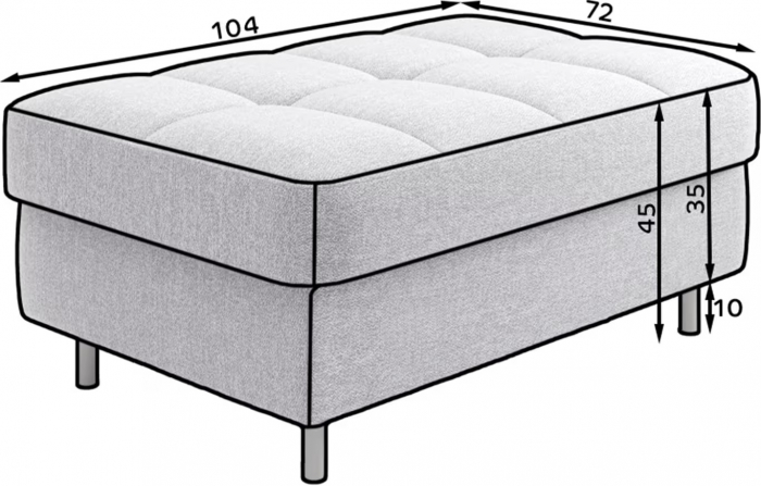 Taburet Gomsi, spatiu pentru depozitare, 45x72x104 [3]