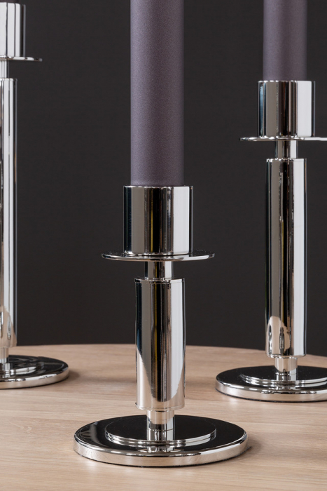 TALIS, Suport lumânare, nichel, h. 25,5 cm, d. 9,5 cm [8]