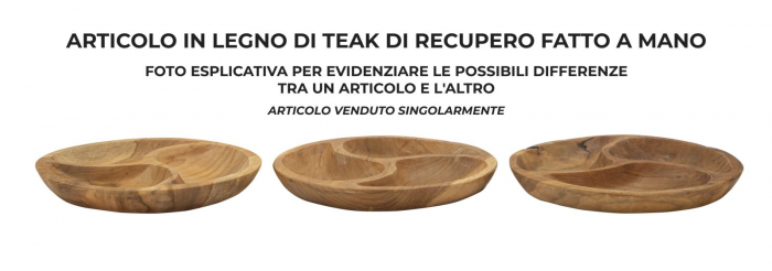 Tava, 3 PARTS din tec cm ø 25,5x3 (piesa unica) [6]