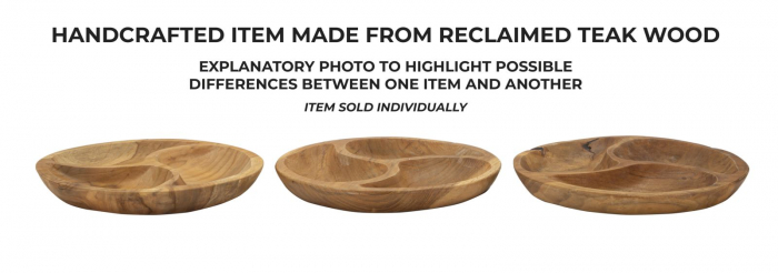 Tava, 3 PARTS din tec cm ø 25,5x3 (piesa unica) [7]