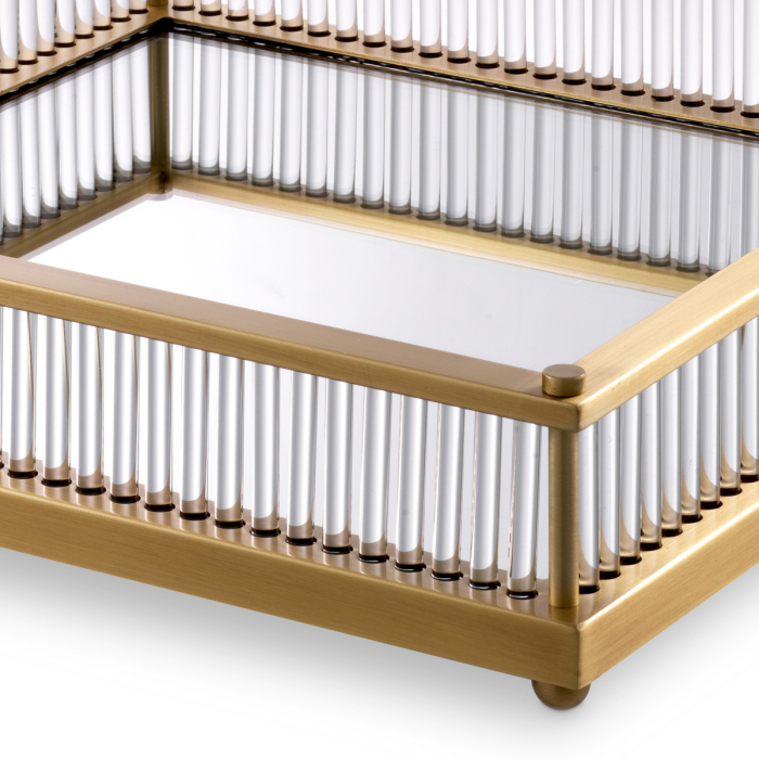 Tavă Cora pătrată, finisaj din alamă cu aspect vintage [3]